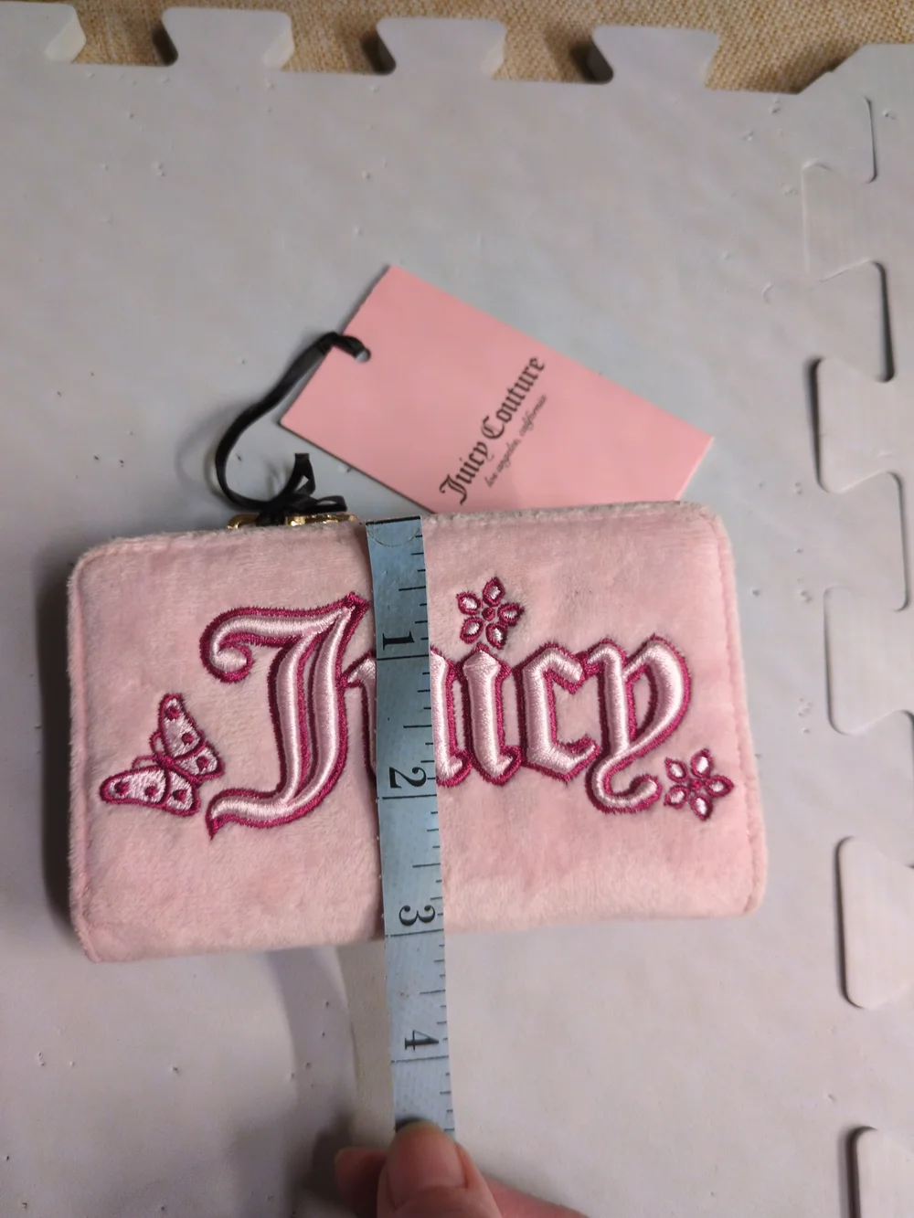 Juicy Couture Pink Plush 'Juicy' Zip Wallet